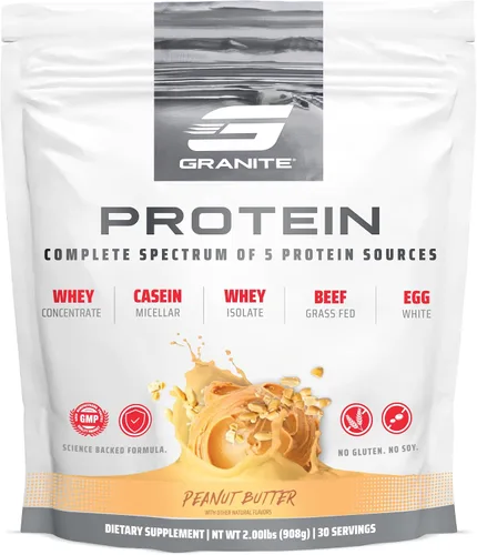 Miniatura 10 de Granite Nutrition Proteína en polvo – Mezcla de 5 fuentes de primera calidad (suero de leche, caseína, huevo, carne de res alimentada con pasto)