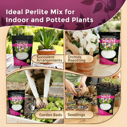 Miniatura 6 de Perlita Profesional Grande 2.2 Cuartos Grado Medio para Plantas de Contenedor y Jardín Aditivo de Suelo Ligero pH Neutro Fabricado en EE.UU