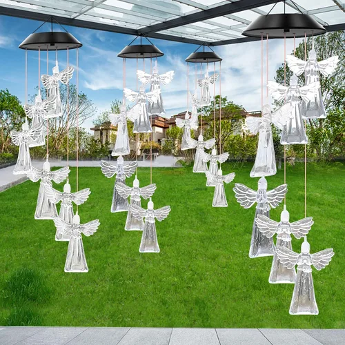 Miniatura 5 de Campanillas de viento solares para exteriores, luces que cambian de color, regalo para mujeres, mamá, abuela, hermana, mejores regalos, campanillas