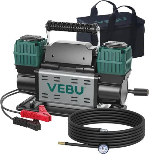 Miniatura 12 de Compresor de aire de 12 V, inflador de neumáticos de 125 PSI con medidor de presión en línea, inflado rápido de 5.65 CFM para vehículos todoterreno