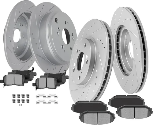 Miniatura 15 de Kit de frenos y rotores, SCITOO 4 rotores de freno y 8 pastillas de freno de cerámica para Jeep Grand para Cherokee 1999-2004