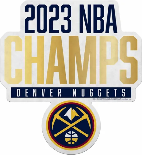 Rico Industries NBA Basketball Denver Nuggets 2023 NBA Champions - Banderín de corte en forma – Decoración del hogar y sala de estar, fieltro suave