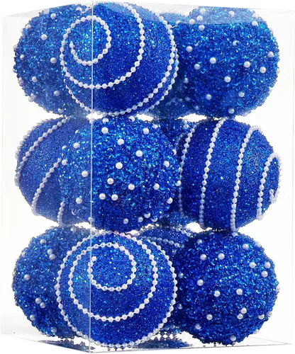 Miniatura 17 de Adornos de Bolas de Navidad Negras, Decoraciones de Bolas de Navidad de Plástico Irrompible Colgantes con Perlas para Fiestas Navideñas