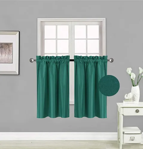 Miniatura 14 de 2 paneles de cortinas opacas con aislamiento térmico y forro blanco en la parte trasera para ventana de bloqueo de luz para cualquier ventana