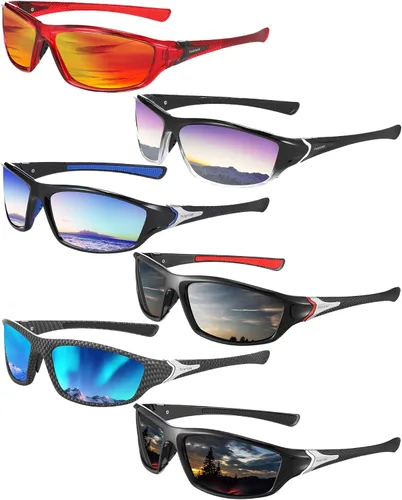 Miniatura 10 de Frienda Paquete de 6 Lentes de Sol Polarizados para Deportes para Hombre, Multipack, Se Ajustan sobre Lentes, Paquete de Lote, Set de Lentes