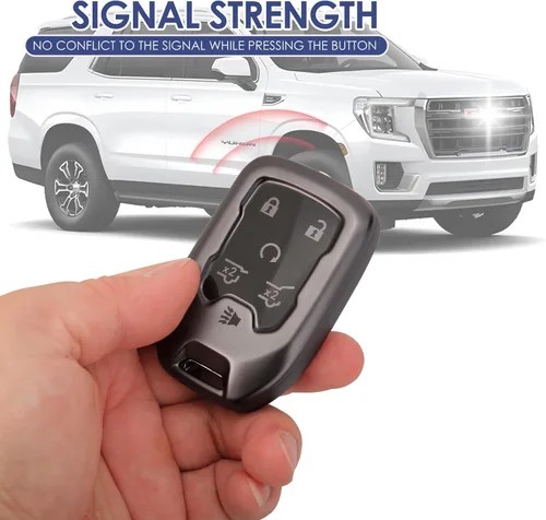 Miniatura 4 de Funda para llavero, llavero, funda para llave de TPU, compatible con GMC Yukon XL/Denali 2015-2020, Chevy Tahoe/Suburban, 6 botones