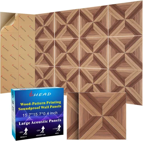 BShead Paquete de 10 paneles insonorizados grandes para pared, 15.7 x 15.7 x 0.4 pulgadas, paneles a prueba de sonido para paredes, 0.9lb/ft³, alta
