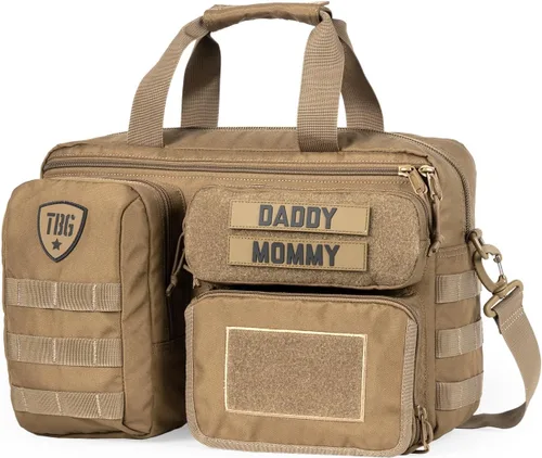 Miniatura 11 de Tactical Baby Gear Bolsa de pañales táctica de 4ª generación para papás con cambiador incluido, correas para cochecito Multicam Black