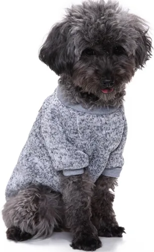 Miniatura 21 de Suéter de punto clásico para perros y mascotas, cálido para invierno, abrigo para mascotas, suéter suave para perros pequeños (XS, marrón)