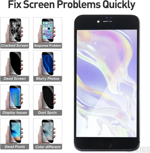 Miniatura 4 de para iPhone 6S Plus Reemplazo de pantalla de 5.5 pulgadas con botón de inicio, 6splus negro pantalla LCD digitalizador táctil 3D montaje completo