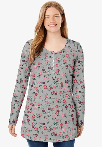 Miniatura 3 de Woman Within Camiseta Henley de manga larga perfecta para mujer, talla grande