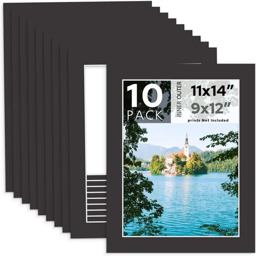 Miniatura 22 de MBC MAT BOARD CENTER, Paquete de 5 paspartús negros de 4x6 para fotos de 3x5, corte biselado, libre de ácido, grosor de 4 capas
