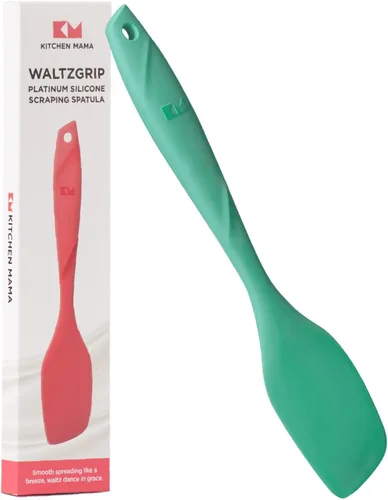 Miniatura 10 de Kitchen Mama WaltzGrip - Espátula de raspado de silicona platinada: resistente al calor, sin costuras, antiadherente para utensilios de cocina, gris