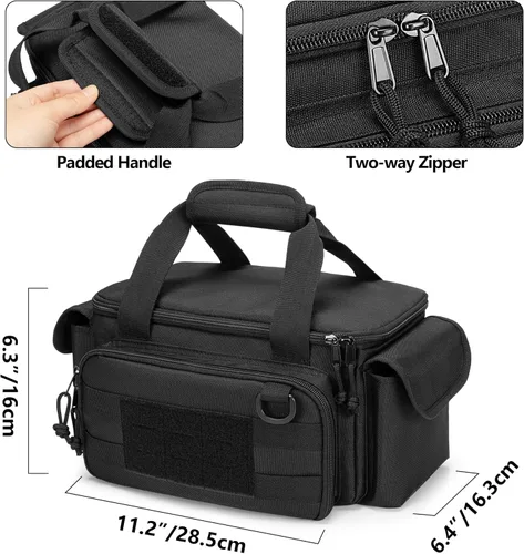 Miniatura 5 de Rexmica - Bolsa pequeña de herramientas con fondo acolchado y antideslizante, organizador de almacenamiento de herramientas para hombres, bolsa Negro