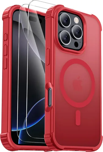Miniatura 44 de Funda para iPhone Air [compatible con MagSafe] [2 protectores de pantalla] [prueba de caídas de grado militar] Funda magnética resistente