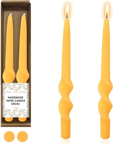 Miniatura 48 de Pink Candlesticks - Juego de 2 velas cónicas en espiral, sin perfume, de 10 pulgadas de largo, velas cónicas sin perfume para decoración del hogar