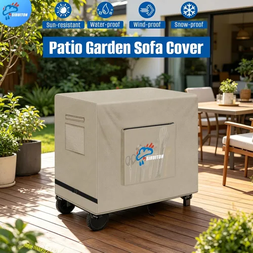 Miniatura 5 de SIRUITON Cubierta para Carrito de Bar Exterior para Mesa Portátil Exterior de 30 Pulgadas, Tela Oxford 600D de Servicio Pesado Impermeable