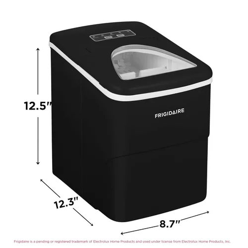 Miniatura 5 de Frigidaire, Máquina de hielo compacta portátil de 26 libras, máquina para hacer hielo, negro, blanco, mediano
