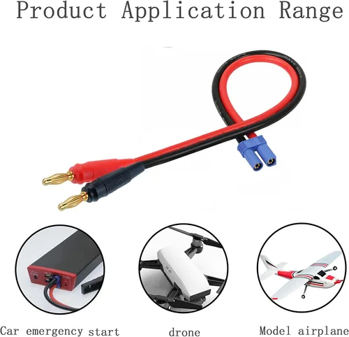 Miniatura 5 de EC3 Adaptador de conector de enchufe, EC3 macho a conector macho banana de 0.157 in con cable de 12 AWG 11.8 in (11.8 pulgadas) para juguetes