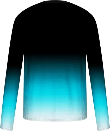Miniatura 4 de Camiseta estampada de Color en contraste degradado para Hombres Casual Cuello Redondo Camisetas básicas