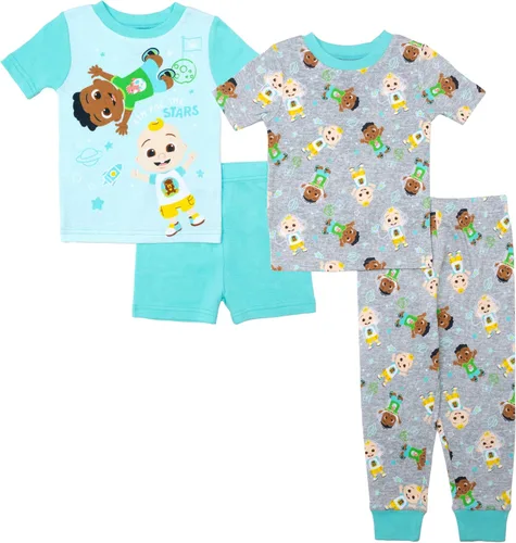 Miniatura 12 de CoComelon Conjunto de pijama de algodón ajustado de 4 piezas para niños pequeños