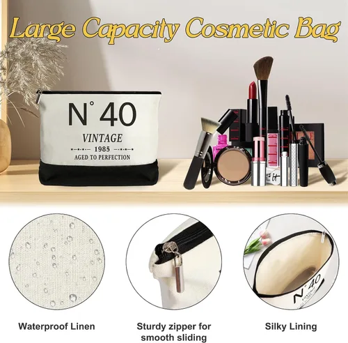 Miniatura 3 de YeohJoy Regalos de 40 cumpleaños para mujeres, bolsa de lona para viaje, regalos únicos de cumpleaños de 40 años para su madre, esposa, tía, amigos