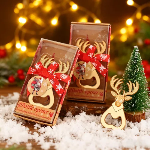 Miniatura 7 de 24 abrebotellas de reno de Navidad para bodas, despedidas de soltera o baby shower, regalos para invitados, decoraciones de fiesta de Navidad