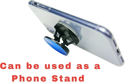 Miniatura 5 de Soporte de agarre para teléfono de dedo para iPhone y Samsung. Soporte de teléfono para enchufe de teléfono de escritorio (azul)
