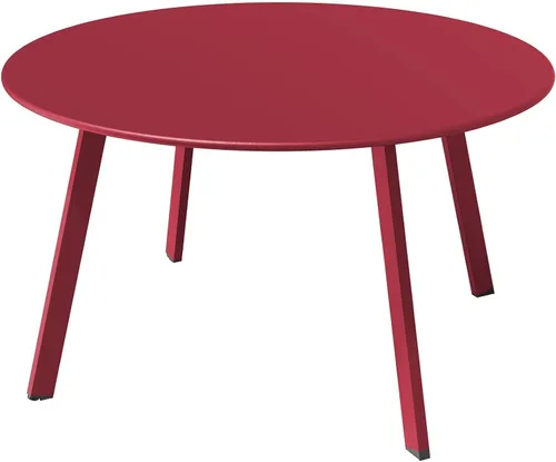 Miniatura 14 de Mesa redonda para café de acero Grand Patio para patio, mesa auxiliar grande resistente a la intemperie para exteriores, color negro