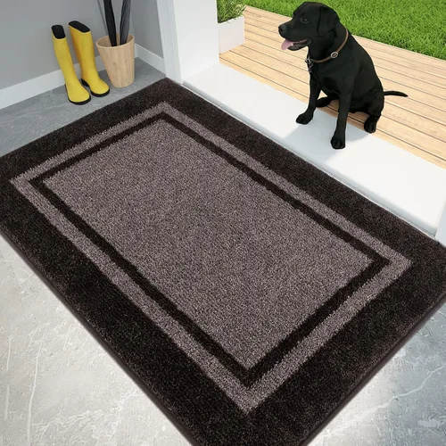 Miniatura 21 de PURRUGS Tapete para puerta con atrapamiento de suciedad, 20 x 32 pulgadas, antideslizante, lavable a máquina, tapete de entrada, tapete para puerta