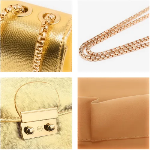 Miniatura 4 de Dasein Bolso cruzado pequeño para mujer, bolso de noche de diseñador, bolso de mano para bodabaile de graduaciónfiesta con doble correa de cadena