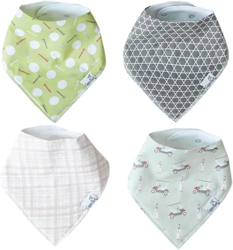 Miniatura 20 de Copper Pearl Baby Bibs 4 Pack, Printed Bandana Drool Bibs for Baby Girl & Boy, Soft Cotton Drooling Teething Bibs Claire