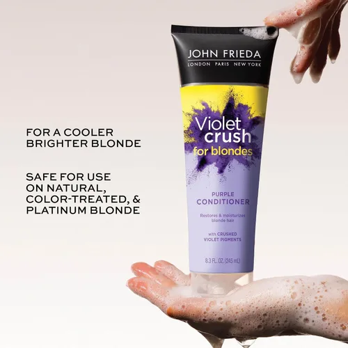 Miniatura 3 de John Frieda Violet Crush - Acondicionador morado para cabello rubio, 8.3 onzas líquidas