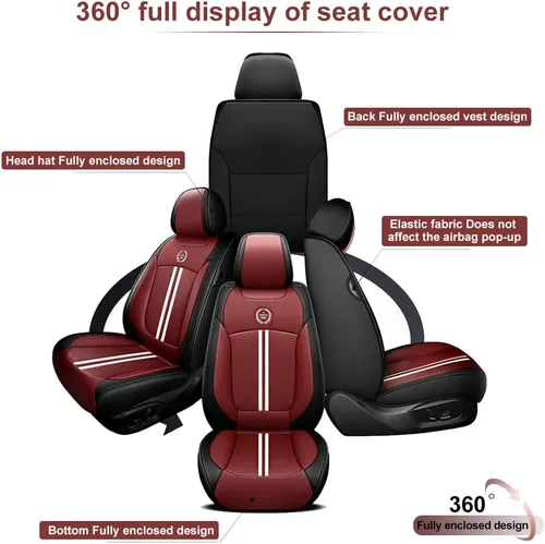 Miniatura 8 de Funda de asiento de automóvil compatible con LR2 transpirable e impermeable compatible con bolsa de aire compatible con asiento de automóvil