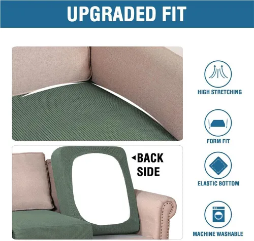 Miniatura 8 de Funda de cojín elástica de elastano para 1 plaza, funda de cojín impermeable para sofá, funda de cojín de repuesto suave y flexible, funda elástica
