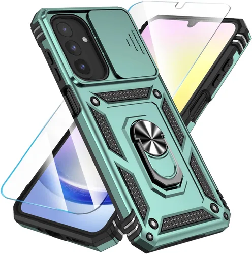 Miniatura 27 de SunStory Funda compatible con Samsung Galaxy A17 5G con protector de pantalla HD, cubierta de cámara deslizante y soporte de anillo giratorio, a