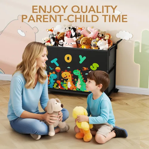 Miniatura 4 de BBLIKE Caja de juguetes para niños – 200 litros de almacenamiento de juguetes extra grande con ruedas para niños y niñas, contenedor organizador