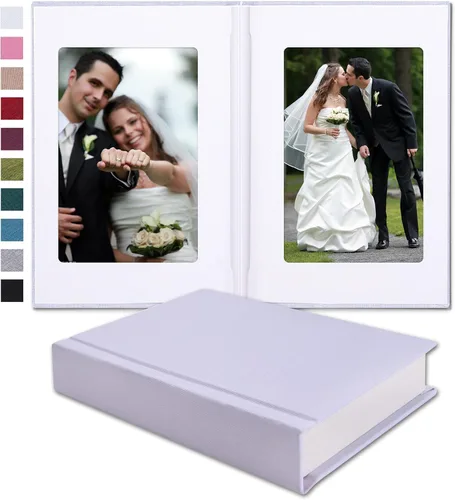 Miniatura 10 de Pssoss Álbum de fotos pequeño de 4 x 6 pulgadas con espacio de escritura con capacidad para 20 fotos, ideal para álbum temático de boda y álbum