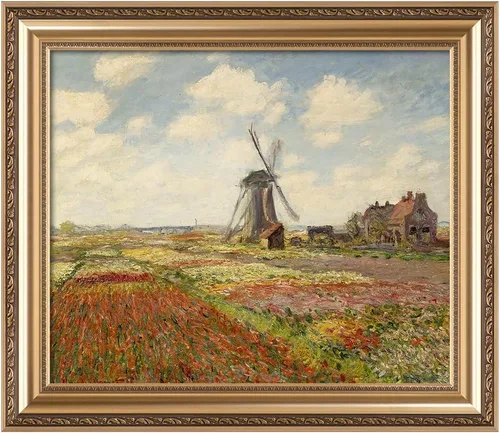 Miniatura 151 de IPIC - Reproducción artística de los lirios de agua de Claude Monet 1906, impresiones giclée coinciden con el marco dorado clásico, arte de pared