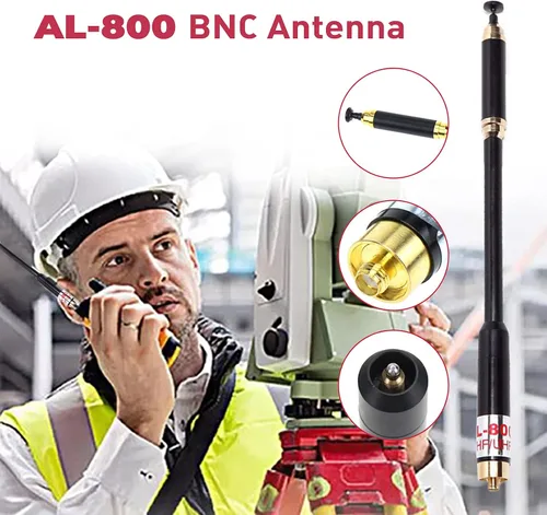 Miniatura 5 de AL-800 SMA-Antena de conector hembra Antena súper telescópica de alta ganancia VHF/UHF 144/430MHz para Kenwood TYT HYT Wouxun BAOFENG UV-5R UV-82 etc
