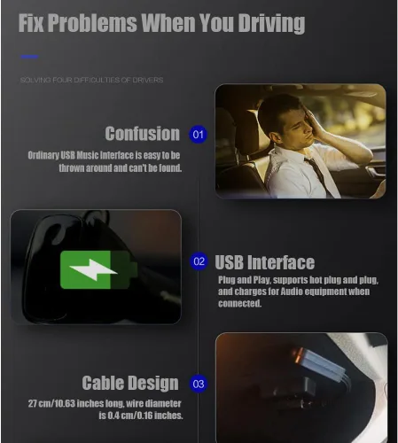 Miniatura 2 de Fydun Adaptador USB, interfaz de música USB AMI MMI AUX MP3 Cable adaptador para S4 S5 S6 4F0051510G