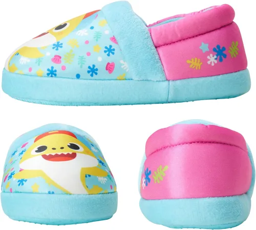 Miniatura 3 de Nickelodeon Toddler Boys' and Girls Baby Shark Slippers - Plush Fuzzy Slippers, Non-Skid Sole (5-12 ToddlerKid)