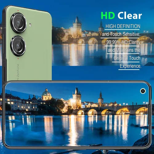 Miniatura 5 de Zeking [Paquete de 2+2 para Asus Zenfone 10 (2023) Protector de pantalla de vidrio templado de privacidad y protector de lente de cámara