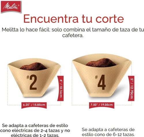 Miniatura 7 de Melitta - Filtros cónicos para café #4, marrón natural, 100 unidades (paquete de 3), 300 filtros en total - Compatible con todas las cafeteras