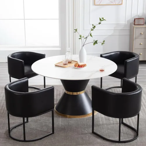 Miniatura 6 de RIVOVA Silla de Comedor Tapizada, Sillón Lateral Moderno Tipo Barril Tapizado, Sillas de Comedor Tapizadas, Cómodo Sillón, Silla Lateral de Cocina