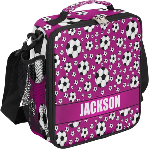 Miniatura 16 de Bolsa de almuerzo personalizada para niñas, niños, adolescentes, hombres y mujeres, regalo personalizado, bolsa de almuerzo, pelota de fútbol, azul