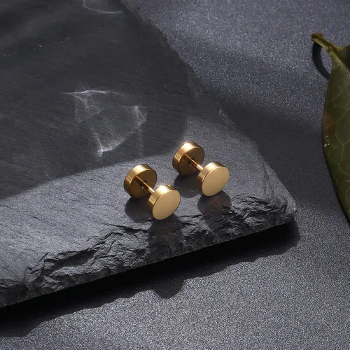 Miniatura 12 de Jstyle 4 pares de aretes de acero inoxidable para hombres y mujeres, aretes de aro Huggie Piercing 18G