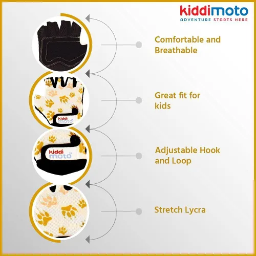 Miniatura 2 de Kiddimoto Kids Cycling Gloves Anti-Slip Kids Bike Gloves for Boys and Girls Fingerless Kids Mountain Bike Gloves for BMX, MTB Riding, Gymnastics
