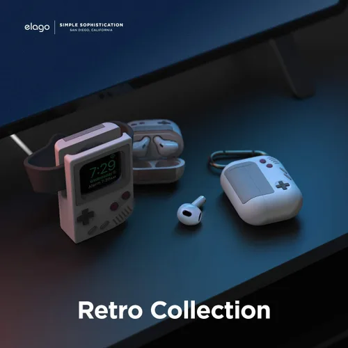 Miniatura 8 de elago AW5 - Funda compatible con AirPods de 3ª generación (2021), diseño clásico de consola de juegos portátil compatible con Apple AirPods 3, Negro