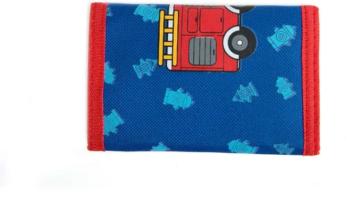 Miniatura 3 de AI-DEE RFID Trifold lona al aire libre de la historieta de la cartera para los niñosdelgado bolsillo frontal cartera con cremallera, Fire Engine